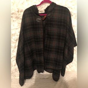 Plaid shawl with hood size large